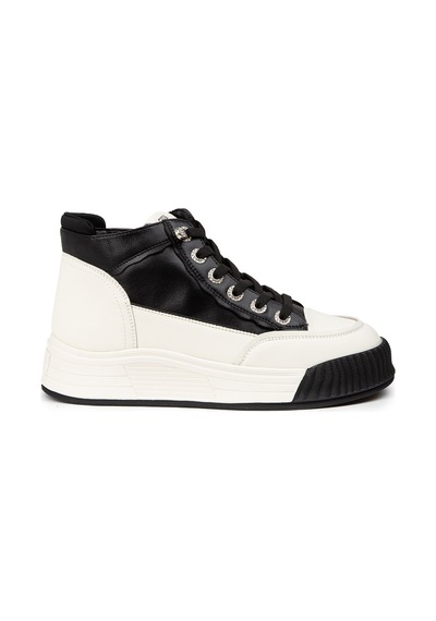 Deery Kadın Hakiki Deri Siyah High Top Sneaker Ayakkabı - 25334zsyhc01 Siyah