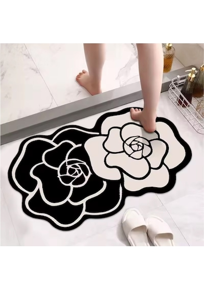 Bungari Rose Banyo Paspası 60x100cm Kaydırmaz Tabanlı Djtbanyo Renkli