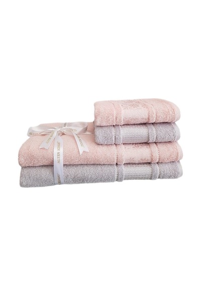 Blossom Best Set Hamam Takımı - Gri Pembe Pembe