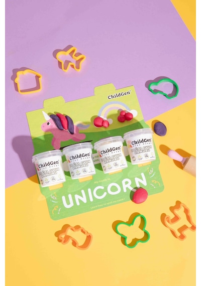Doğal Oyun Hamuru Ecocup - 125 Grx4 2x4'lü Set - Unicorn/dinozor Çok  Renkli