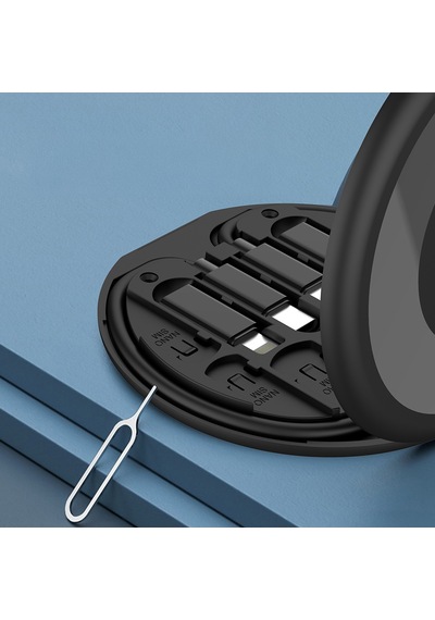 Lenyes Lb601 6in1 Type-c To Type-c Kablolu 60w Çevirici Adaptör Seti Standlı Saklama Kutusu Siyah