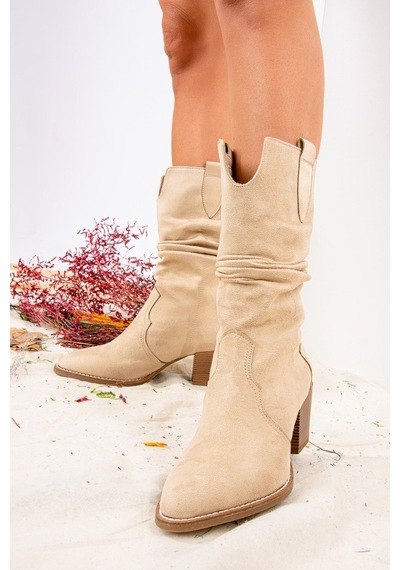 Fox Shoes Vizon Süet Kadın Bot J404040002