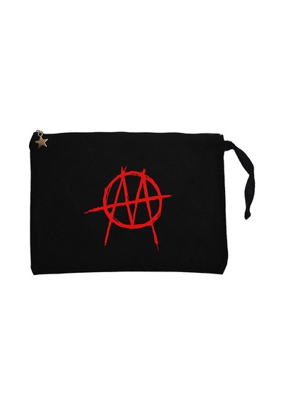 Marilyn Manson Ministry Red Logo Siyah Clutch Cüzdan / El Çantası Siyah