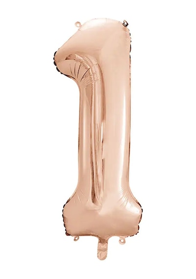 1 Adet 34 İnç 85 Cm Rose Gold Folyo Balon Helyum Balon 1 Yaş Balonu 1 Rakam Balon Rose Gold