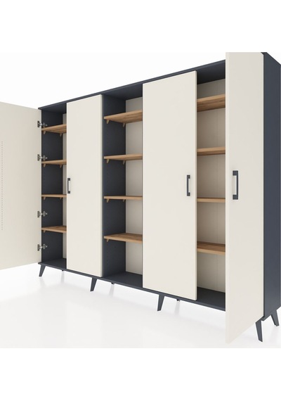 Arges Dolap 12 Raflı 4 Kapaklı 220x30x163 Antrasit-aytaşı/çam Aytası/atlas Çam - Antrasıt Arges Dolap 12 Raflı 4 Kapaklı 220x30x163 Antrasit-aytaşı/çam Aytası/atlas Çam - Antrasıt