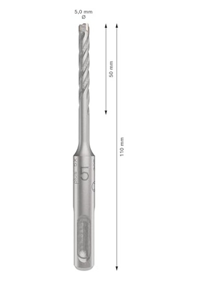 Ayrex 1x Pro Sds Plus-5x Kırıcı Delici Delme Ucu Donatılı Beton, Beton, Ø 5,00 Mm, Professional Aksesuar Kırıc