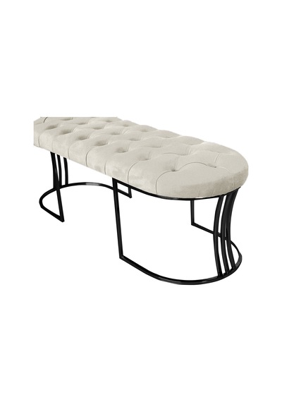 Viego Siyah Bench Puf KREM