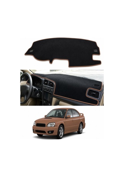 Subaru - Legacy B4 1998-2003 Uyumlu Torpido Koruma Kılıfı - Kahverengi Şeritli