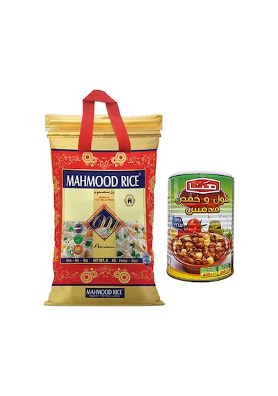 Mahmood Rice Basmati Pirinç 4 KG + Hana Bakla ve Nohut Konserve 400 G