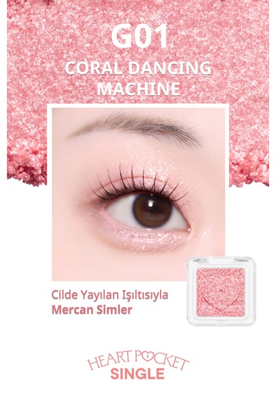 Peripera Heart Pocket Single G01 Coral Dancing Machine G01