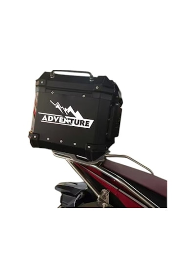 Adventure Motosiklet Çanta Sticker 7x16 Cm 2 Adet Beyaz