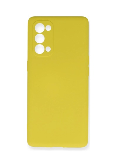 Oppo Reno 5 Pro Kılıf Nano İçi Kadife Silikon - Sarı 0.2M-Çok Renkli