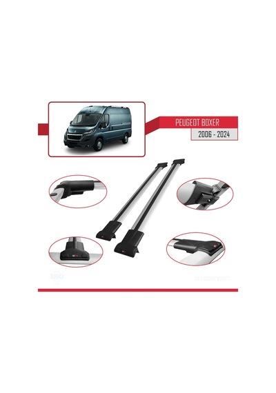 Peugeot Boxer 2006 Ve Sonrası İle Uyumlu Fly Model Ara Atkı Tavan Barı Gri