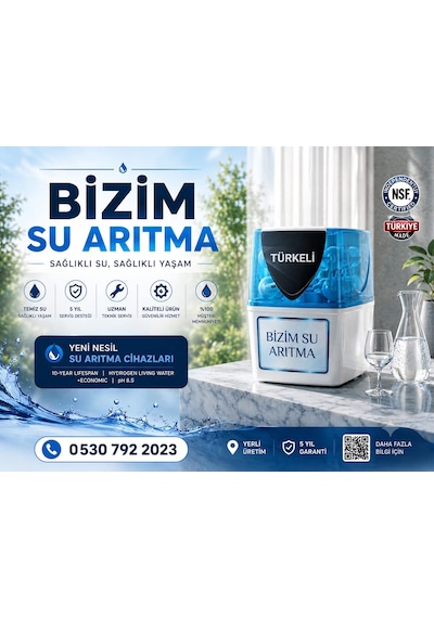 Yeni Nesil Su Arıtma Cihazı Türkeli 8 Litre Nsf Onaylı Pompasız -