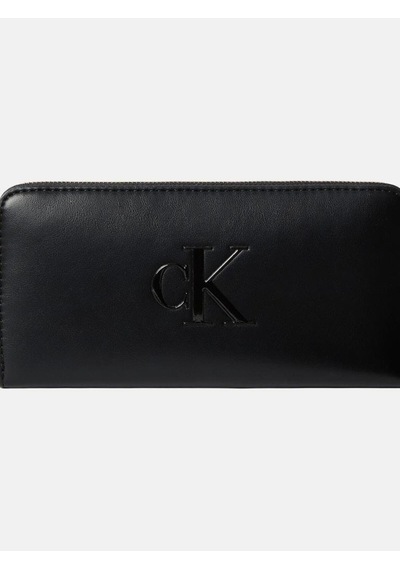 Calvin Klein Kadın Siyah Kalın Uzun Fermuarlı Cüzdan-12160 Siyah