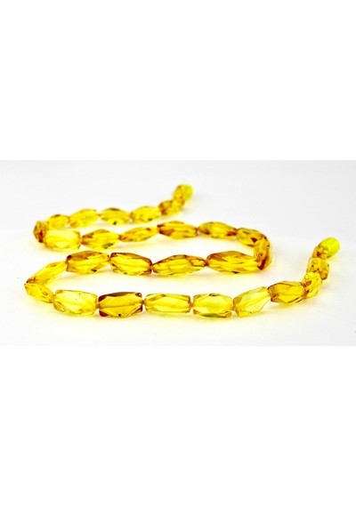 Kehribar Kolye Silindir Özel Tasarım Ambergold Kly19-23 Çok Renkli