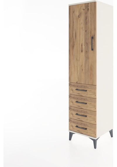 Hyperion Dolap Tek Raflı 4 Çekmeceli Tek Askılı 44x44x182 Ayt... Aytaşı