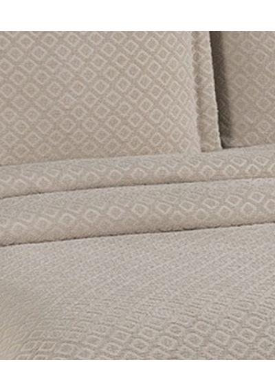 Calantha Home Collection Reyna 3 Parça Geometrik Cappuccino Pike Takımı 240 X 260 Cm Cappuccino
