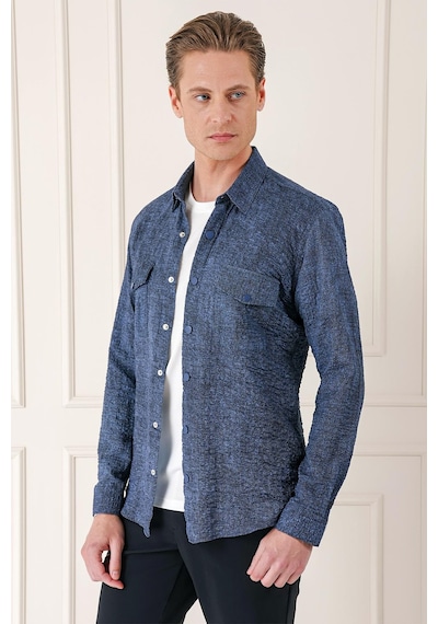 Efor Kapaklı Cep Batik Desenli %100 Pamuk Çıtçıtlı Lacivert Gömlek G 1569 Lacivert Efor Kapaklı Cep Batik Desenli %100 Pamuk Çıtçıtlı Lacivert Gömlek G 1569 Lacivert