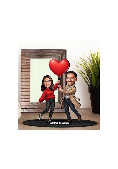 Bk Gift Kişiye Özel Sevgili Karikatürlü Ahşap Biblo -28, Fotoğraftan Karikatür, Sevgililer Günü Hediyesi, Ev Hediyesi Kobitmeyencom36355 Bk Gift