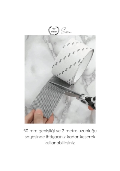 Yamabandı Sineklik Tamir Bandı Yapışkanlı Fiber Tül Yama 50 Mm X 2 Metre Delik Onarım Bandı Pencere