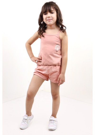 Toontoy Kids Toontoy Kız Bebek 2'li Takım Baskılı Kare Yaka T-shirt & Beli Lastikli Şort - Garni Detaylı Mercan Toontoy Kids Toontoy Kız Bebek 2'li Takım Baskılı Kare Yaka T-shirt & Beli Lastikli Şort - Garni Detaylı Mercan