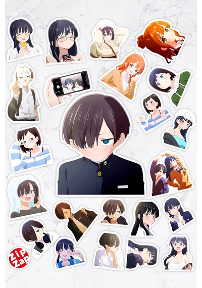 Boku No Kokoro No Yabai Yatsu Anime Telefon Laptop Bujo Yapışkanlı Folyo Sticker Paketi 23 Adet Çok Renkli