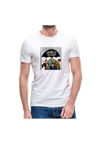 The Umbrella Academy Gang Rain Erkek Beyaz Tshirt