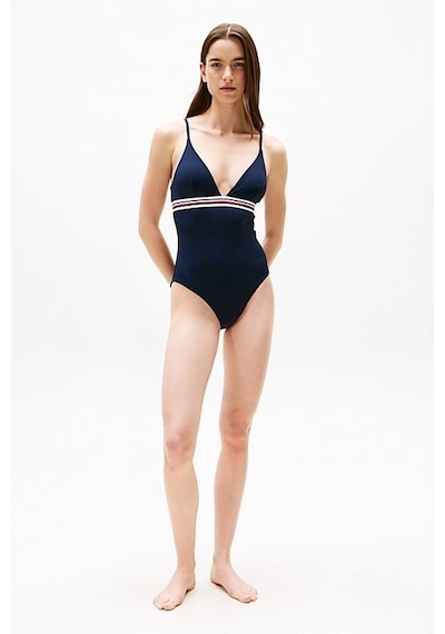Tommy Hilfiger Kadın Th Global Stripe Derin Yaka Tek Parça Mayo - Lacivert Dark Night Navy Tommy Hilfiger Kadın Th Global Stripe Derin Yaka Tek Parça Mayo - Lacivert Dark Night Navy