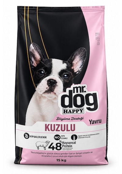 Mr. Dog Happy Kuzulu Ve Pirinçli Yavru Köpek Maması 15 Kg