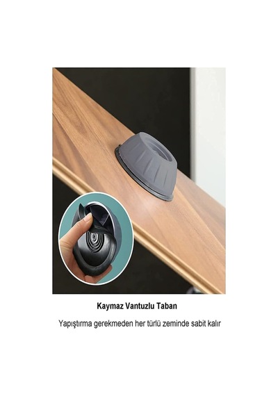 Çamaşır Makinesi Gürültü Ve Titreşim Önleyici Stoper Makine Sabitleyici 4'lü Set Gri Diğer