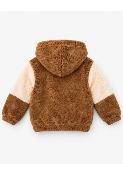 Luess Unisex Çocuk Kahverengi Ekru Peluş Kapüşonlu Fermuarlı Mont / 4-12 Yaş Sütlü Kahve Luess Unisex Çocuk Kahverengi Ekru Peluş Kapüşonlu Fermuarlı Mont / 4-12 Yaş Sütlü Kahve