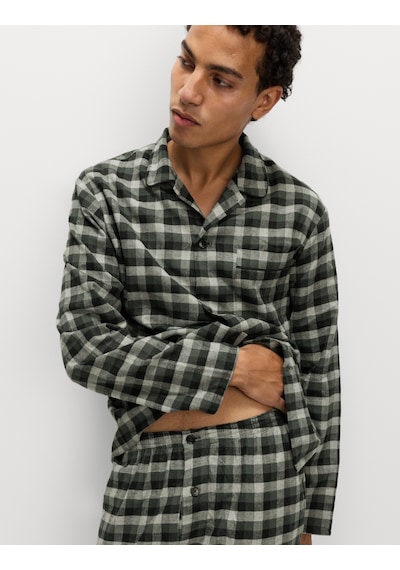Marks & Spencer Ekose Pijama Takımı T07007631 Gri