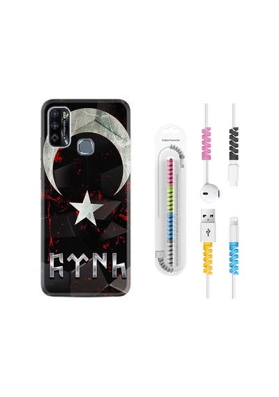 Infinix Hot 9 Play Kılıf Kablo Koruyuculu Göktürk 1394