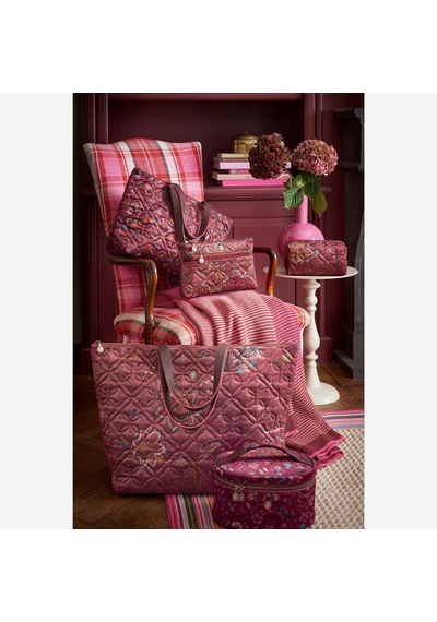 Pembe Polyester Makyaj Çantası 21,5x10x10,5 Cm