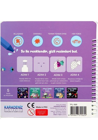 Lino Aqua Magic Book Mevsimler sihirli Boyama Kitabı Tfl-1005