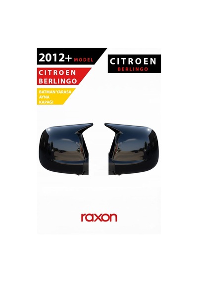 Citroën Berlingo 2012+ Batman & Yarasa Ayna Kapağı Parlak Piano Black Sport