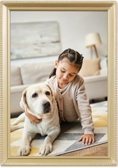 Antik Pirinç 5 X 7 Fotoğraf Çerçevesi Boncuk Sınır Tasarım