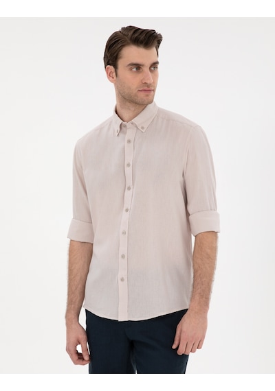 Pierre Cardin Erkek Bej Gömlek Desenli 50303388-vr011 Bej
