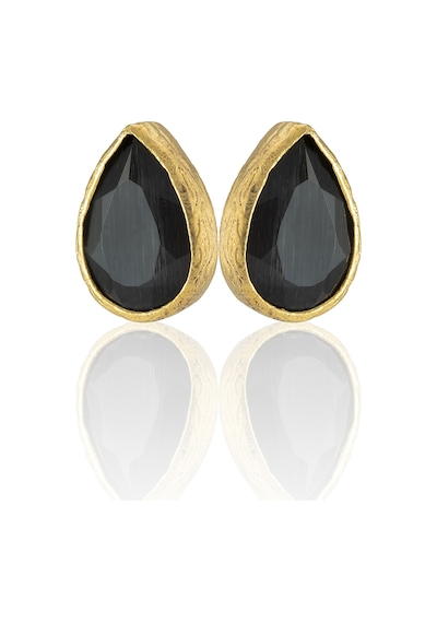 Kadir Jewellery 22 Ayar Altın Kaplama Kadın Minimal Küpe -el İşçiliği Ve Hipoalerjenik Küpe Siyah 64187454