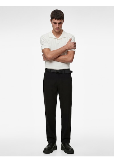 Koton Kısa Kollu Pamuklu Slim Fit Polo Yaka Tişört Ekru 6sam10291mk