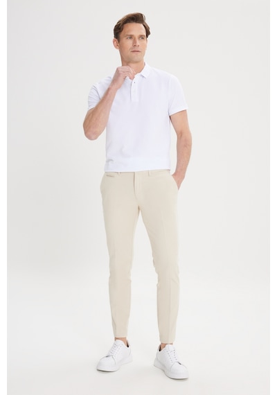 AC&Co / Altınyıldız Classics Erkek Ekru Slim Fit Dar Kesim Yan Cepli Pamuklu Esnek Armürlü Pantolon Ekru AC&Co / Altınyıldız Classics Erkek Ekru Slim Fit Dar Kesim Yan Cepli Pamuklu Esnek Armürlü Pantolon Ekru