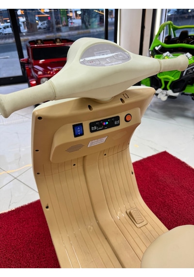 Poyraz Akülü Büyük Boy Vespa Akülü Motor 12v 2-10 Yaş Bej