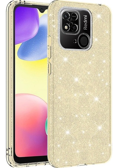 Xiaomi Redmi 10c Kılıf Zore Shining Silikon Gold