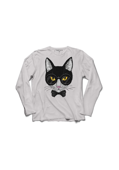 Hıpster Cat Hipstır Kedi Wıth Glasses Gözlük 3 Uzun Kollu Tişört (518427572)