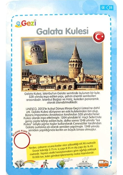 Gezi Eğitici Oyun Kartları - Etkinlik Kartları