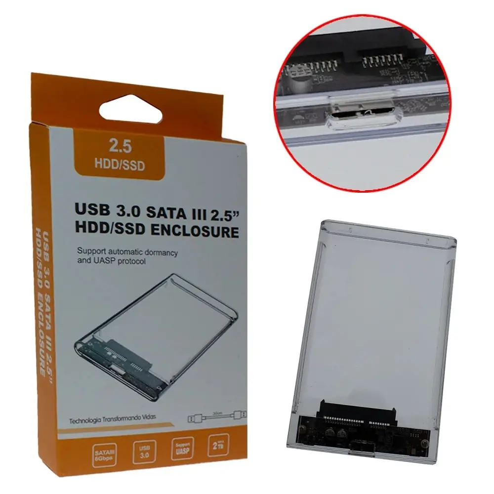 Netojen Nt-552 2.5" Usb 3.0 Taşınabilir Harici Harddisk Kutusu Şeffaf