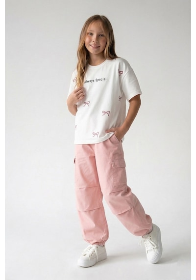 Aden Kids 10-13 Yaş Somon Renk Oversize Kız Çocuk Pamuk Keten Pantalonlu Alt Üst Takım Pembe Aden Kids 10-13 Yaş Somon Renk Oversize Kız Çocuk Pamuk Keten Pantalonlu Alt Üst Takım Pembe