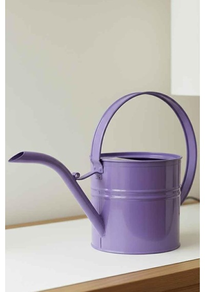 Ella 1 Litre Metal Çiçek Saksı Sulama Kabı Modern Dekoratif Çok Amaçlı Sulak Mor