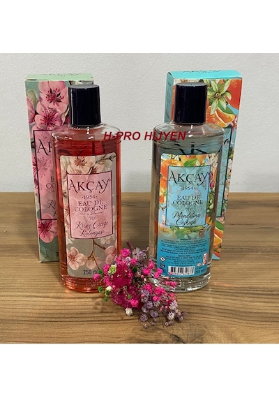 Akçay Mandalina Ve Japon Kiraz Çiçeği Kolonyaları 250 Ml, Cam Şişe, H-pro Hijyen